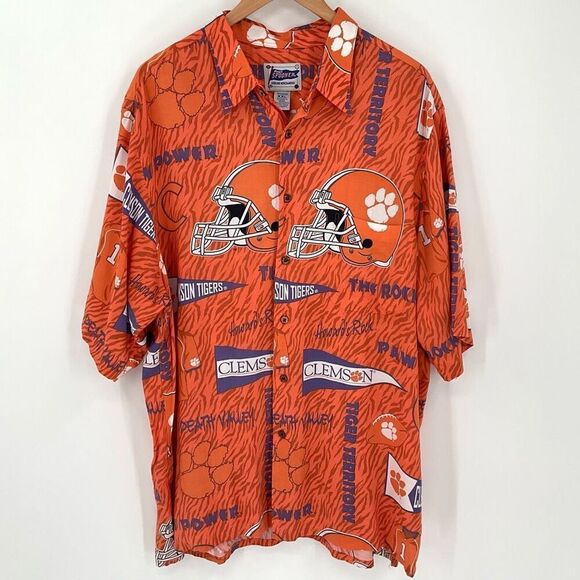 Reyn Spooner Clemson Tigers NCAA Football Short Sleeve Button Up Shirt Men XXL - Picture 1 of 5